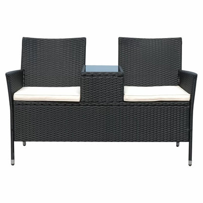 2-Seater Rattan Companion Chair - Black, Brown or Grey