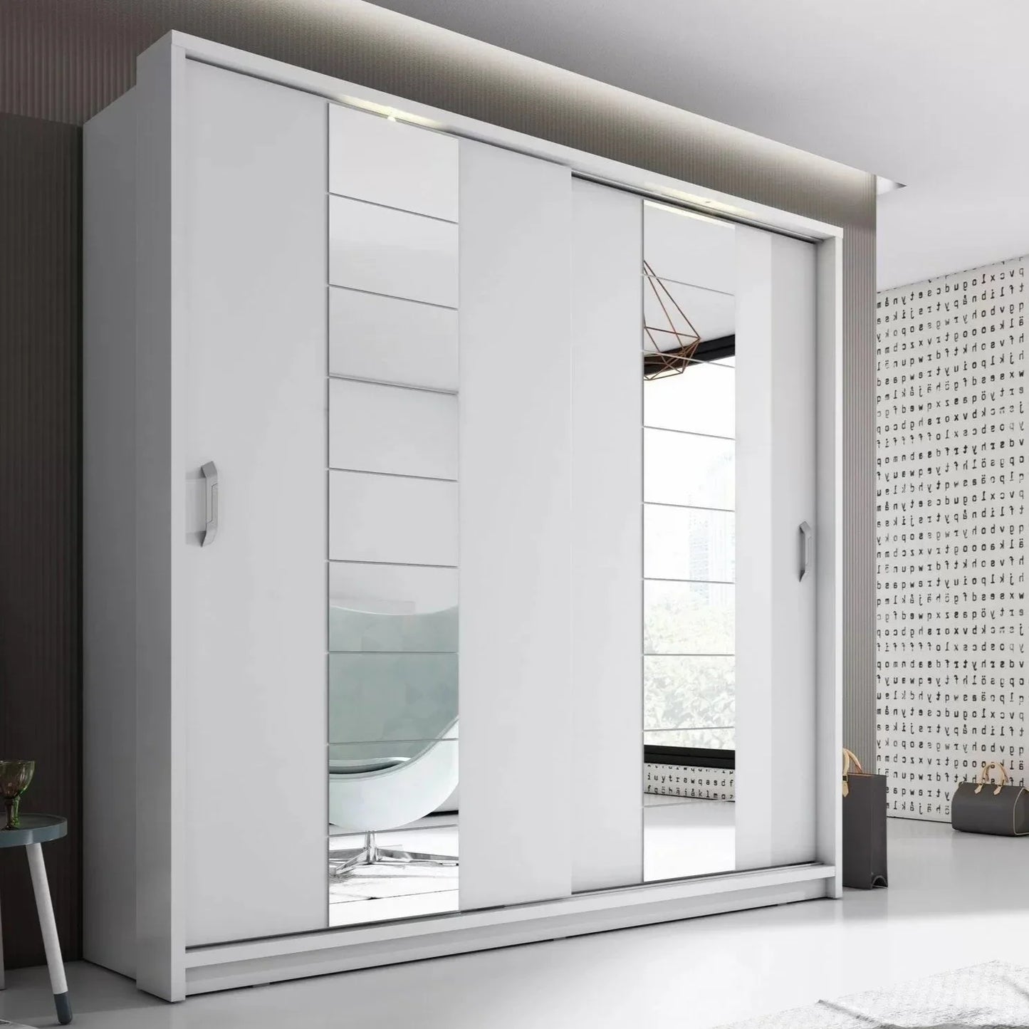 Artisan XIV 2-Door Sliding Wardrobe 220cm - White, Black