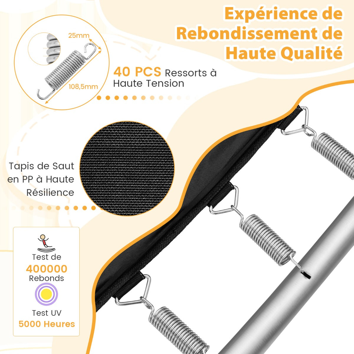 6 Feet Kids Trampoline with Swing and Enclosure Safety Net-Orange