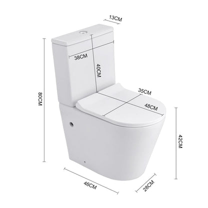 80cm H 2-Piece Elongated Toilet with Dual Flush