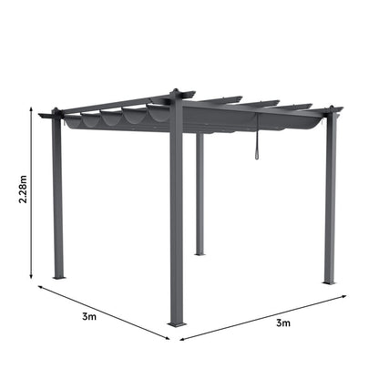 Elegant Aluminum Patio Pergola with Sun-Shade Canopy