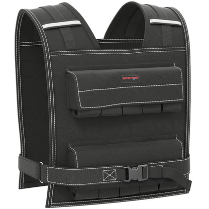 SPORTNOW 20KG Adjustable Weighted Vest, Running Weight Vest, with 30 Metal Weights, Reflective Strips, for Running, Exercise