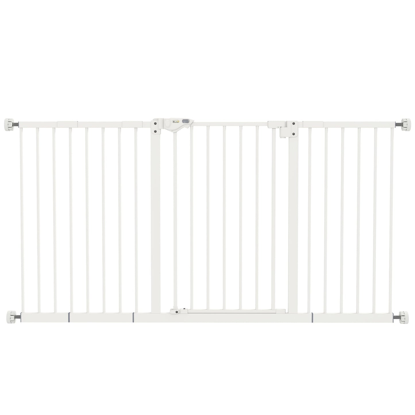 PawHut Adjustable Safety Gate w/ Three Extensions, Four Adjustable Screws, White