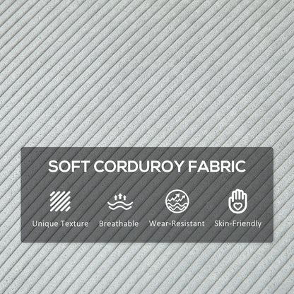 HOMCOM Three-Seater Corduroy - Light Grey