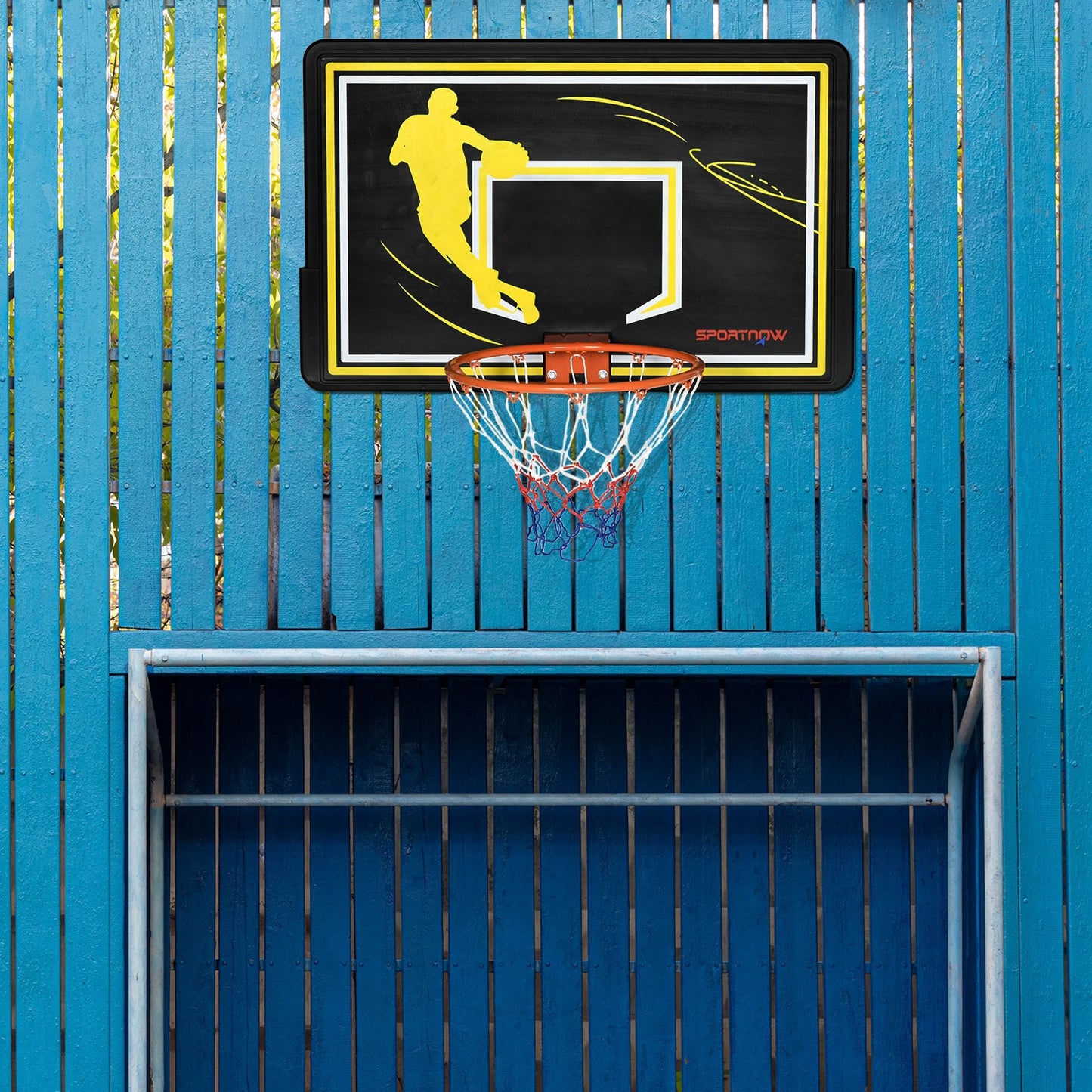 SPORTNOW Wall Mounted Basketball Hoop, Mini Basketball Hoop and Backboard for Kids and Adults, Outdoors and Indoors