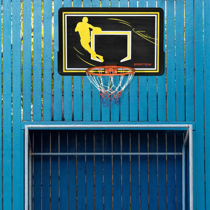 sportnow Wall Mounted Basketball Hoop Mini Basketball Hoop and Backboard for Kids and Adults, Outdoor and Indoor