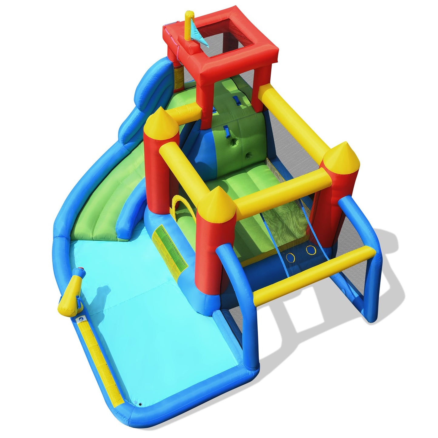 7-in-1 Inflatable Water Slide Bounce House without Blower