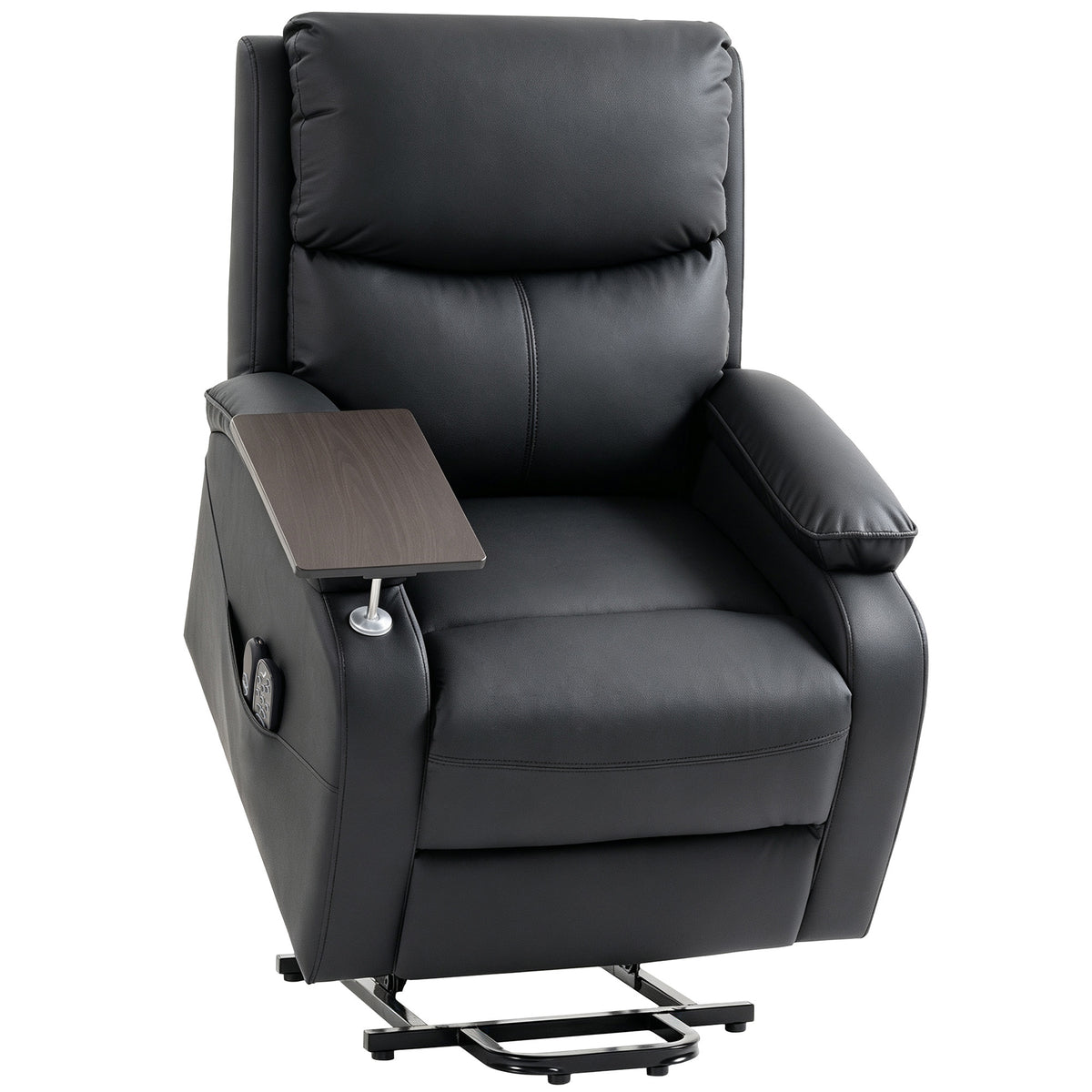 HOMCOM Riser Recliner Chair with Massage and Heat, Electric Lift Recliner Armchair for Elderly, with Side Table, Black