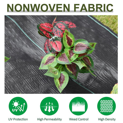 Outsunny 2x50m Gardener Premium Weed Barrier Landscape Fabric Durable & Heavy-Duty Weed Block Gardening Mat, Easy Setup & Superior Weed Control