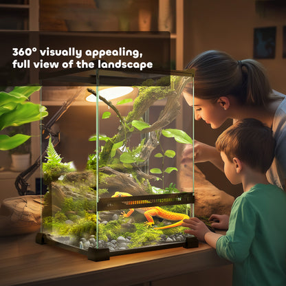 PawHut 12L Vivarium for Lizards, Frogs, Snakes, Turtles, Tortoises w/ Anti-Escape Design, Ventilation