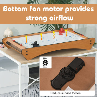 طاولة لعبة هوكي الهواء الخشبية المحمولة مقاس 2.5 قدم من HOMCOM، لعبة حفلات للأطفال والكبار