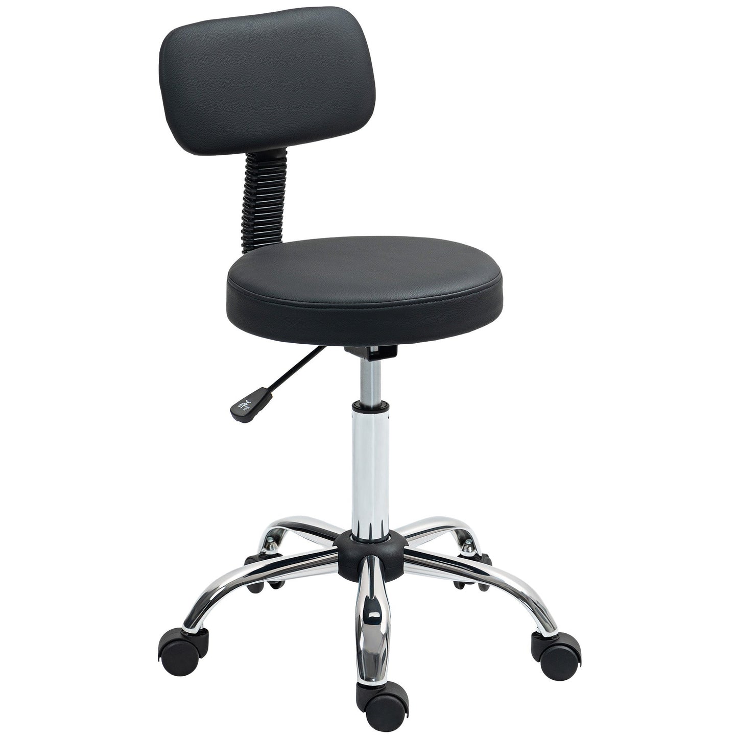 HOMCOM 360 Swivel Seat Salon Stool - Black