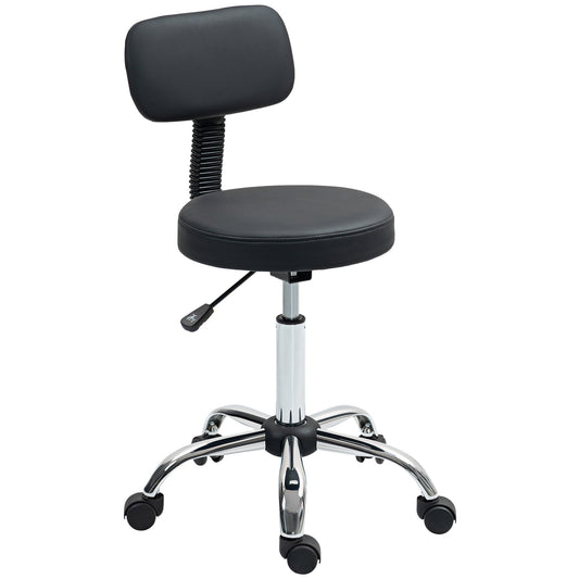 HOMCOM 360 Swivel Seat Salon Stool - Black