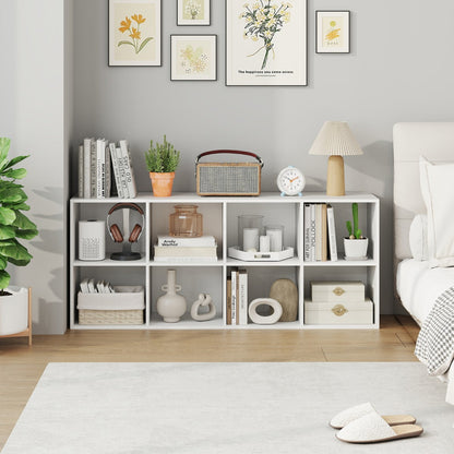 8-Cube Bookcase Bookshelf with 2 Anti-Tipping Kits-White