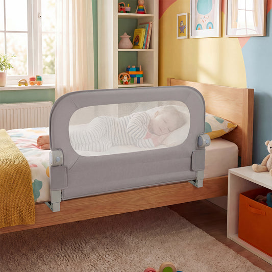 80 cm Long Adjustable Baby Bed Rail Guard with Extra Buckle-Grey