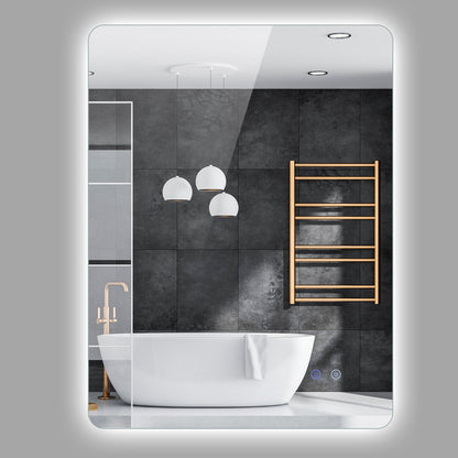 80 cm x 60 cm Rectangle LED Lighted Mirror Wall Mounted Mirror