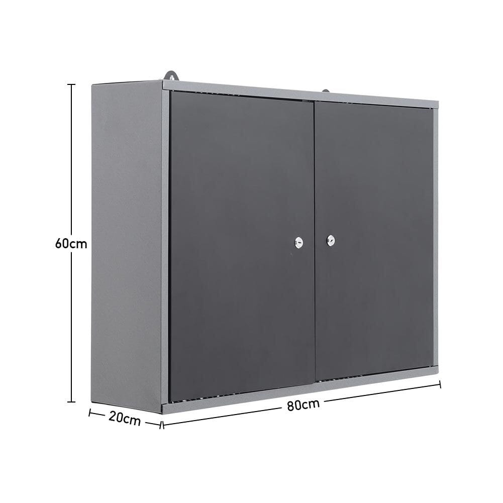 Wall Mounted Lockable Pegboard Tool Cabinet with A Lockable Door