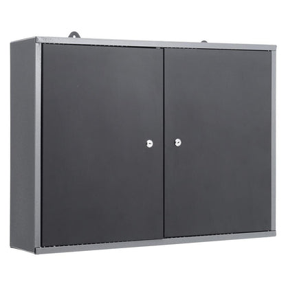 Wall Mounted Lockable Pegboard Tool Cabinet with A Lockable Door