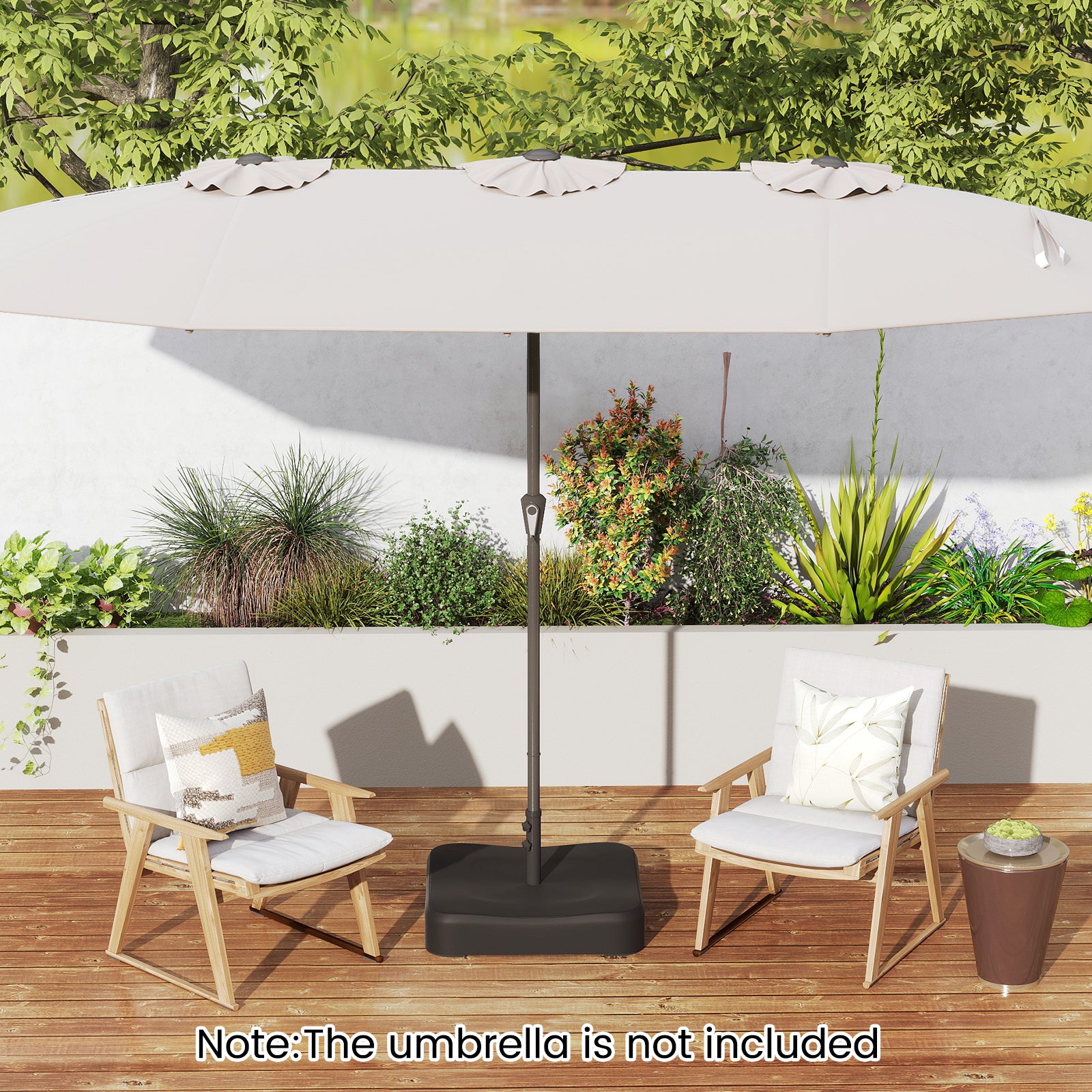 80 kg Patio Umbrella Base with 2 Sandbags and Dust-proof Cover