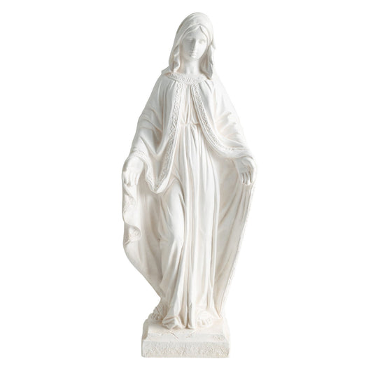 80cm Virgin Mary Statue with Aged Finish for Yard Patio-White