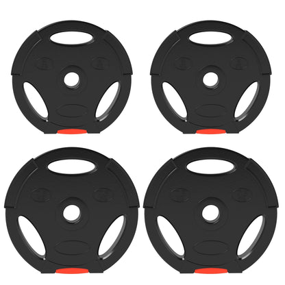 SPORTNOW Olympic Weight Plates Set, with Two 7.5kg and Two 5kg weights, Black