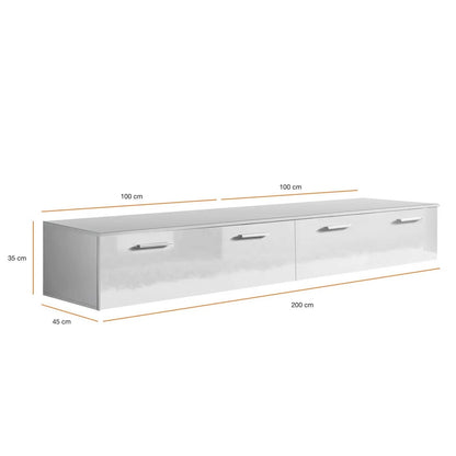Duo TV Cabinet in Black and White Gloss