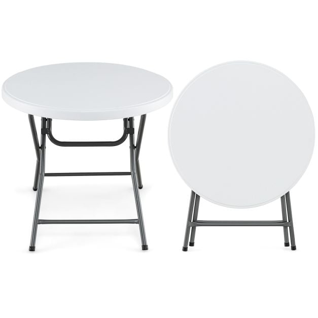 81 CM Round Folding Plastic Table with Thickened HDPE Tabletop