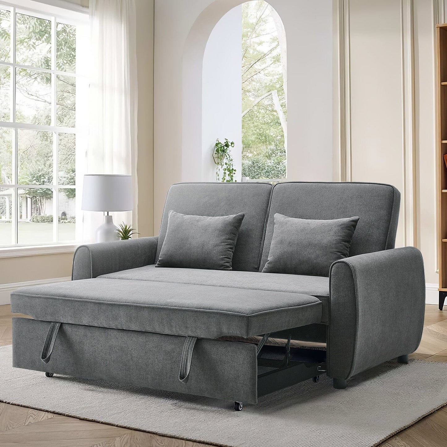 3 in 1 Grey Convertible Sofa Bed lounger 164cm Wide