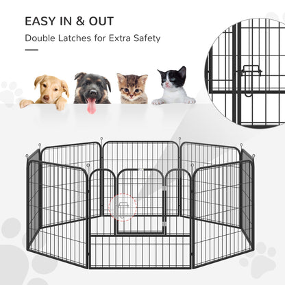 PawHut 4 Sizes Dog Pens Pet Puppy PlayPen Rabbit Puppy Cage Folding Run Fence Garden Metal Hutch