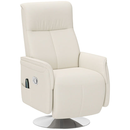 HOMCOM 10-Point Massage Recliner Armchair - Cream