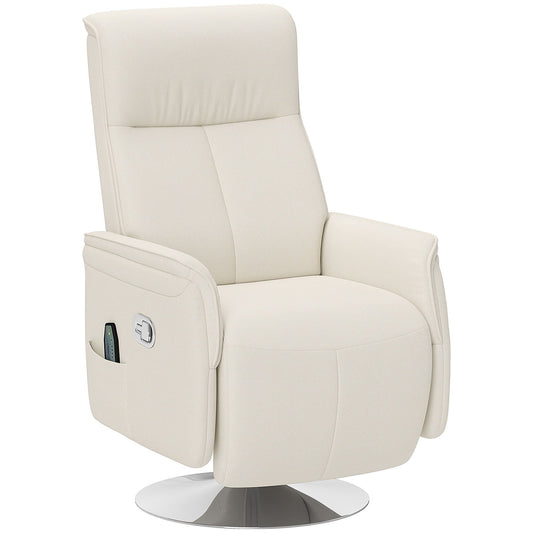 HOMCOM 10-Point Massage Recliner Armchair - Cream