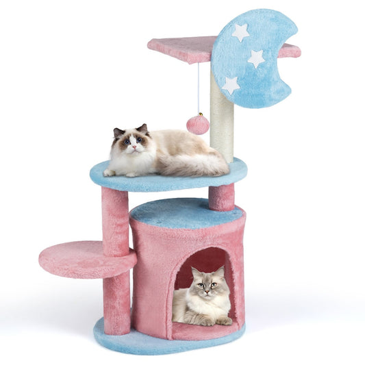85 CM Cute Aesthetic Cat Tree with Sisal Scratching Post
