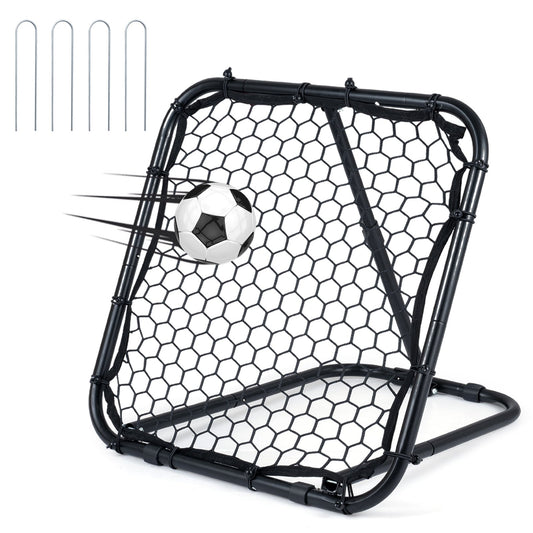 85 x 85 cm Football Rebounder with 5 Adjustable Angles and 4 Ground Stakes