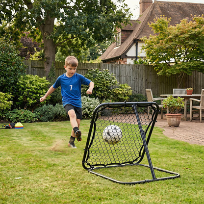 85 x 85 cm Football Rebounder with 5 Adjustable Angles and 4 Ground Stakes