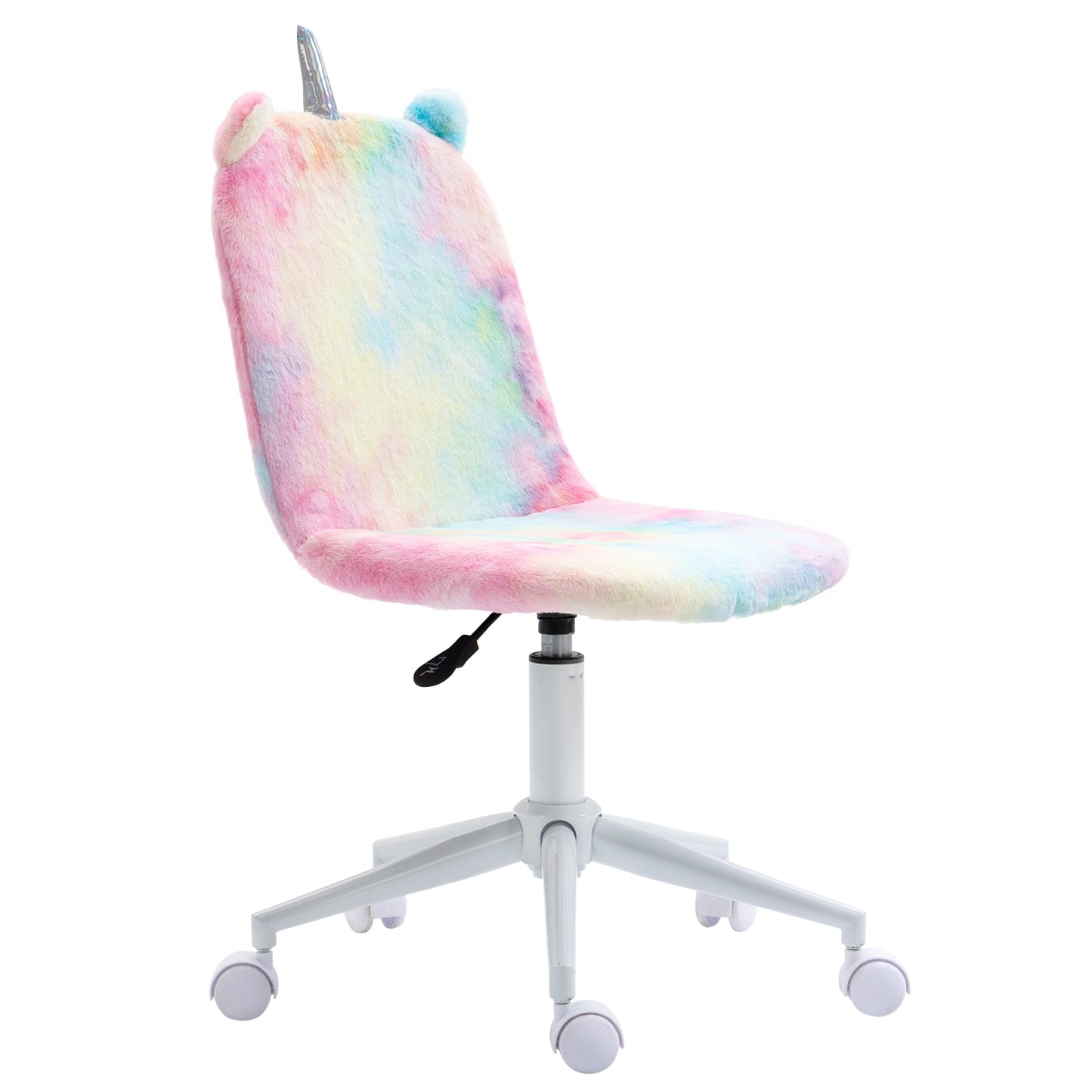 Vinsetto Fluffy Unicorn Office Chair with Swivel Wheel, Cute Desk Chair, Rainbow