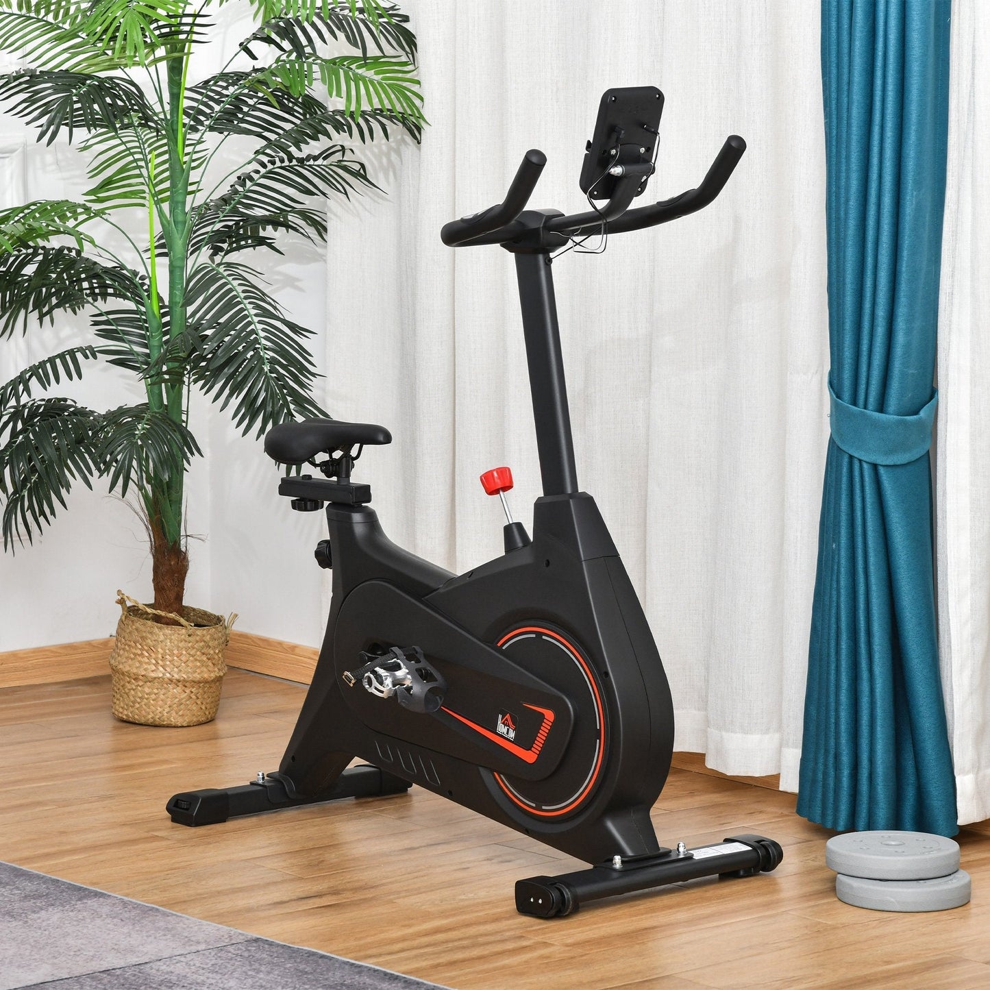 HOMCOM Adjustable Indoor Magnetic Exercise Bike Cardio Workout Bike Trainer