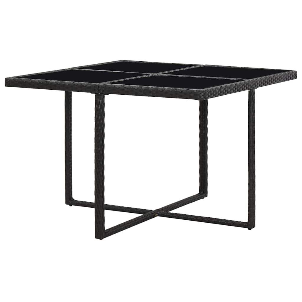 vidaXL 9 Piece Outdoor Dining Set with Cushions Poly Rattan Black 4