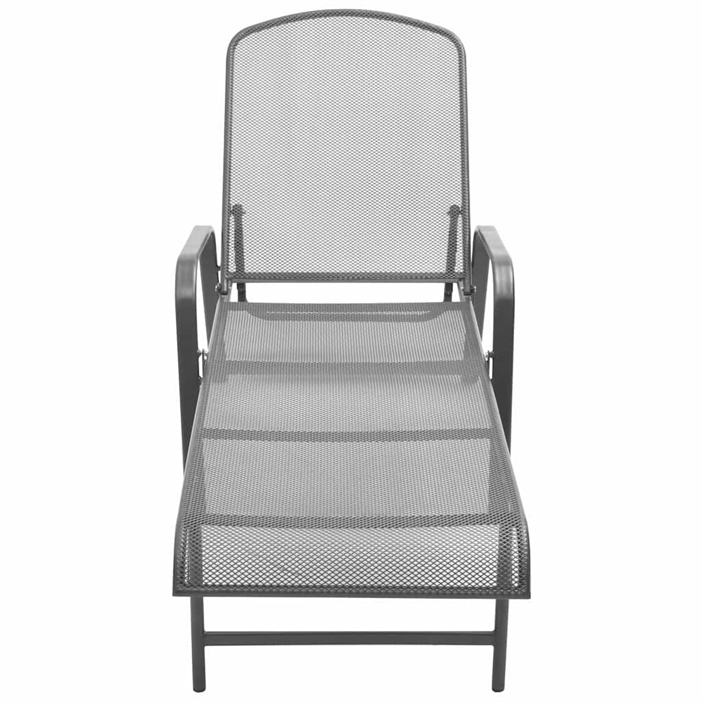 42727 vidaXL Sun Loungers 2 pcs with Table Steel Anthracite 3