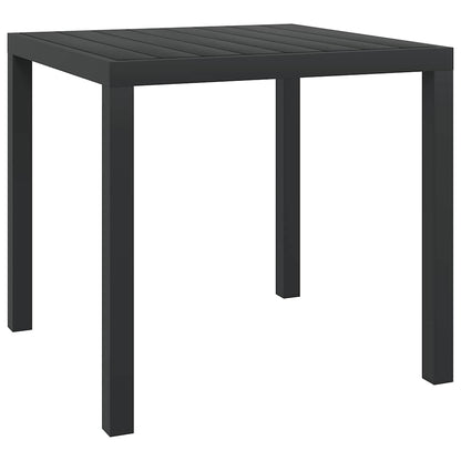 Garden Table Black Aluminium and WPC 80 cm 80 cm