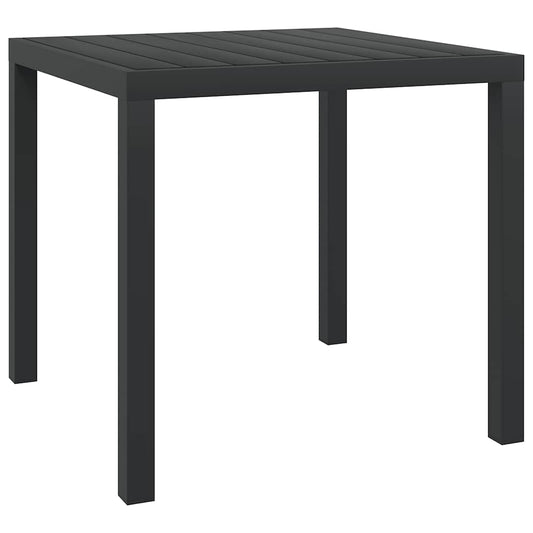 Garden Table Black Aluminium and WPC 80 cm 80 cm