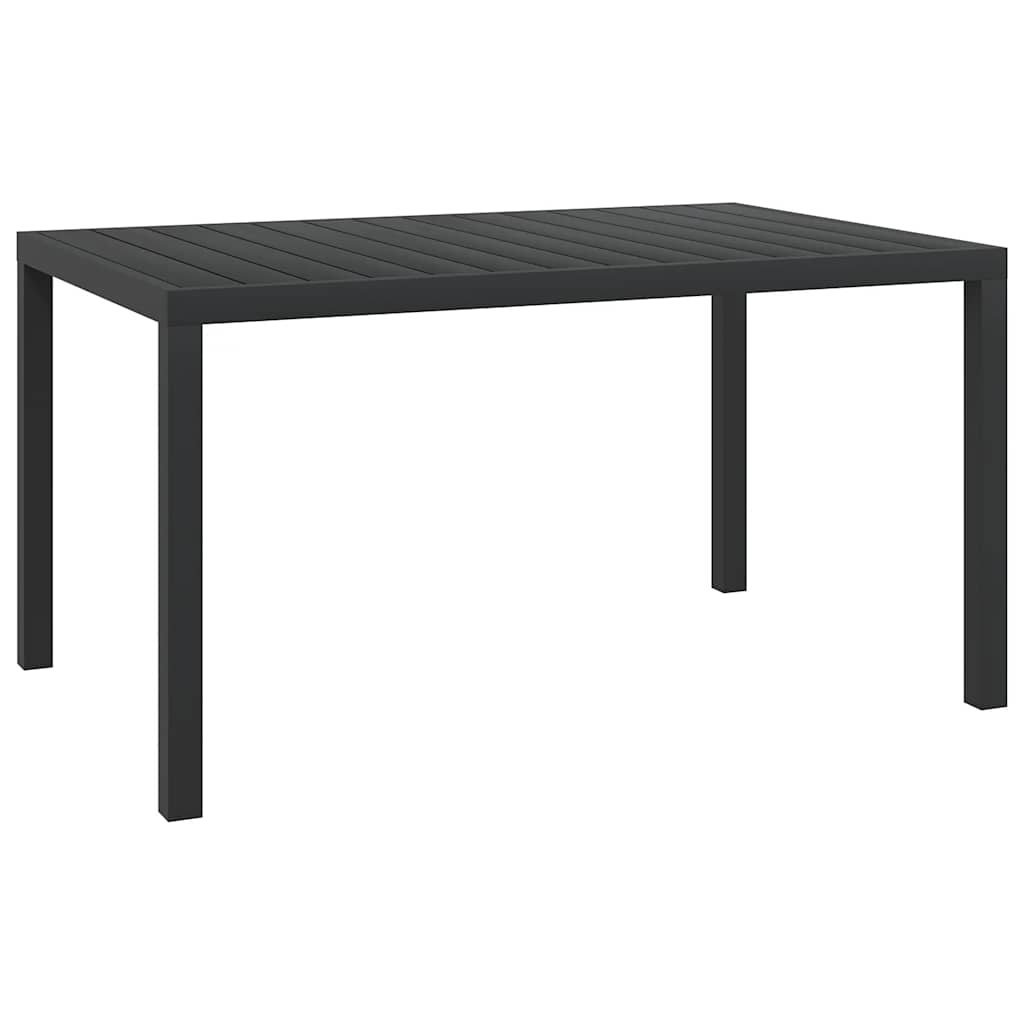 Garden Table Black Aluminium and WPC 150 cm 90 cm