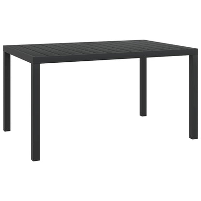 Garden Table Black Aluminium and WPC 150 cm 90 cm