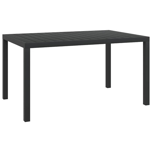 Garden Table Black Aluminium and WPC 150 cm 90 cm