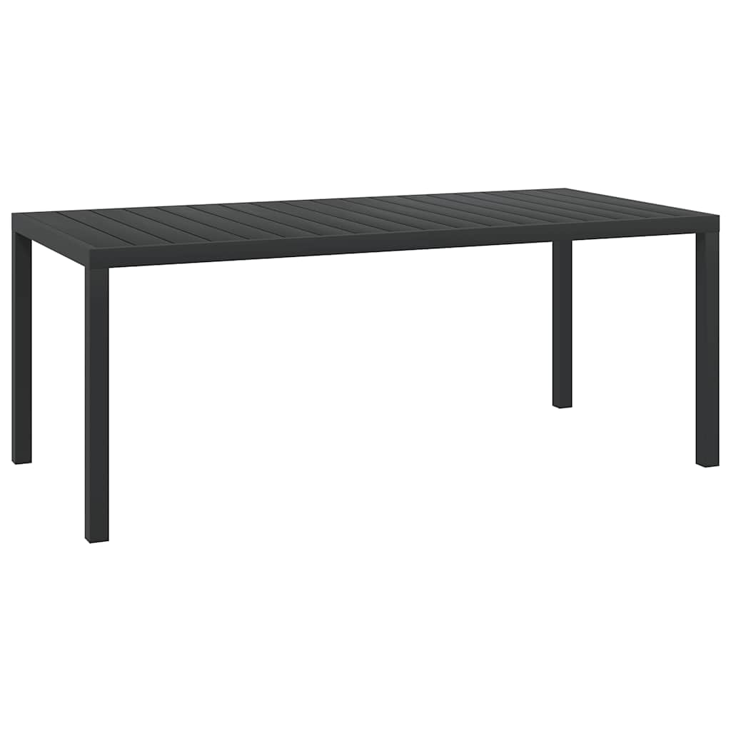 vidaXL Garden Table Black 185x90x74 cm Aluminium and WPC 1
