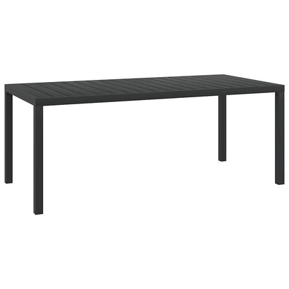 vidaXL Garden Table Black 185x90x74 cm Aluminium and WPC 1
