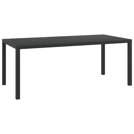 vidaXL Garden Table Black 185x90x74 cm Aluminium and WPC 1