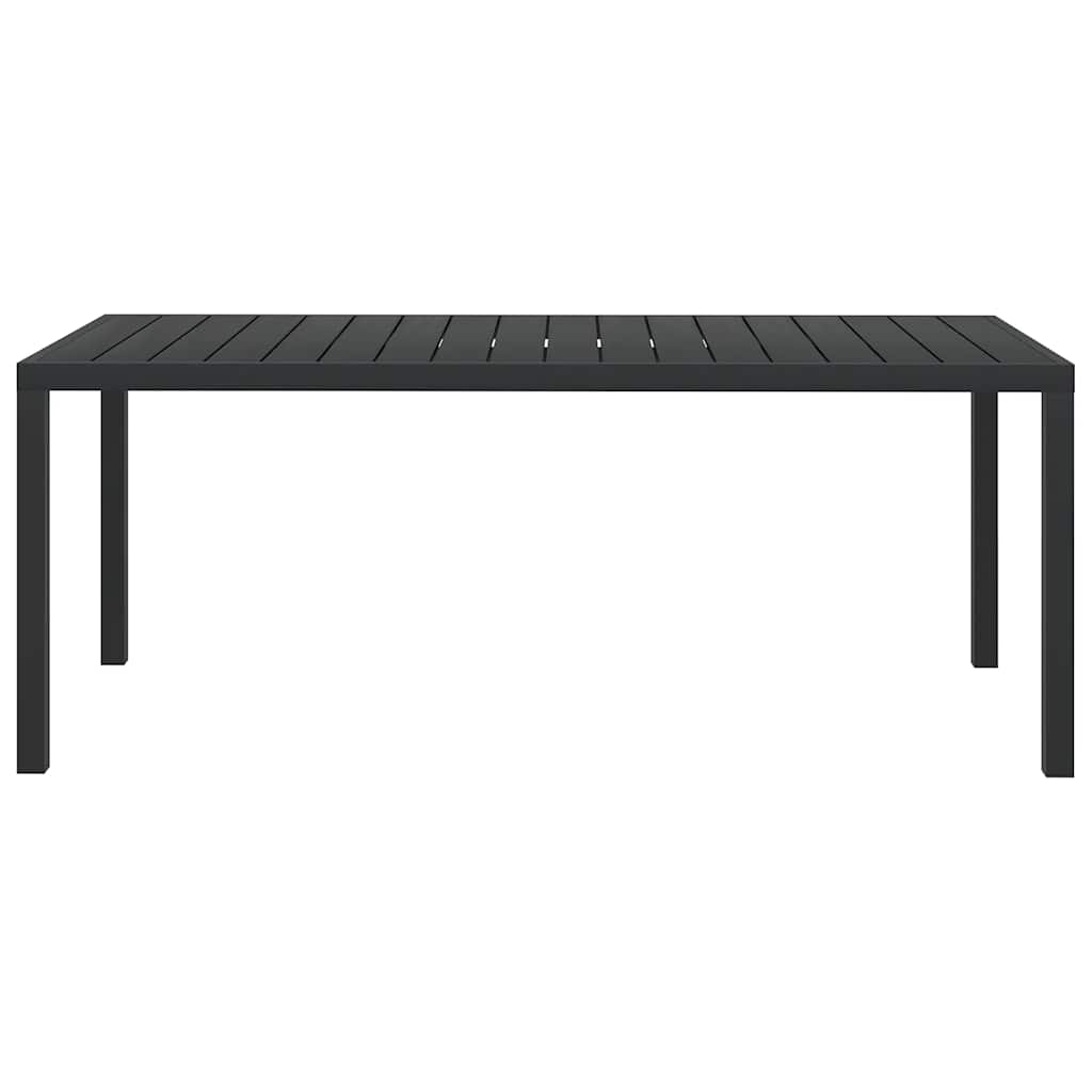 vidaXL Garden Table Black 185x90x74 cm Aluminium and WPC 2