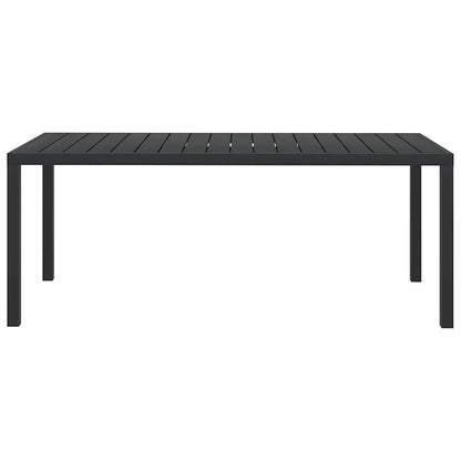 vidaXL Garden Table Black 185x90x74 cm Aluminium and WPC 2