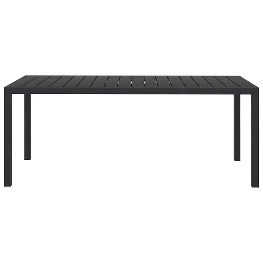vidaXL Garden Table Black 185x90x74 cm Aluminium and WPC 2
