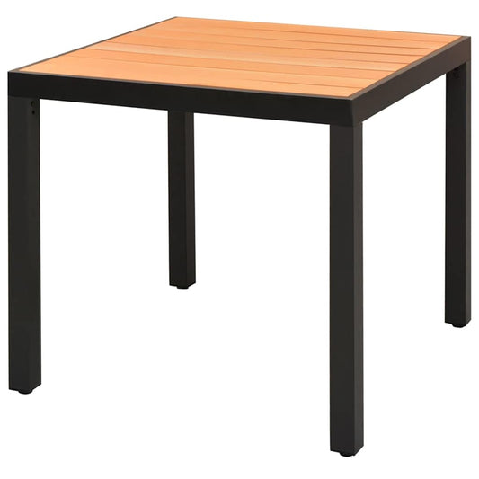Garden Table Brown 80x80x74 cm Aluminium and WPC 80 cm 80 cm